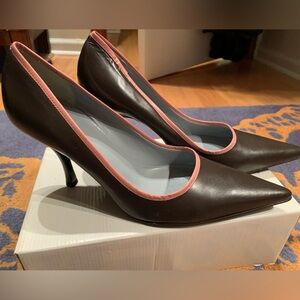 BCBG Paris Brown Heels with Pink Trim size 10 like new